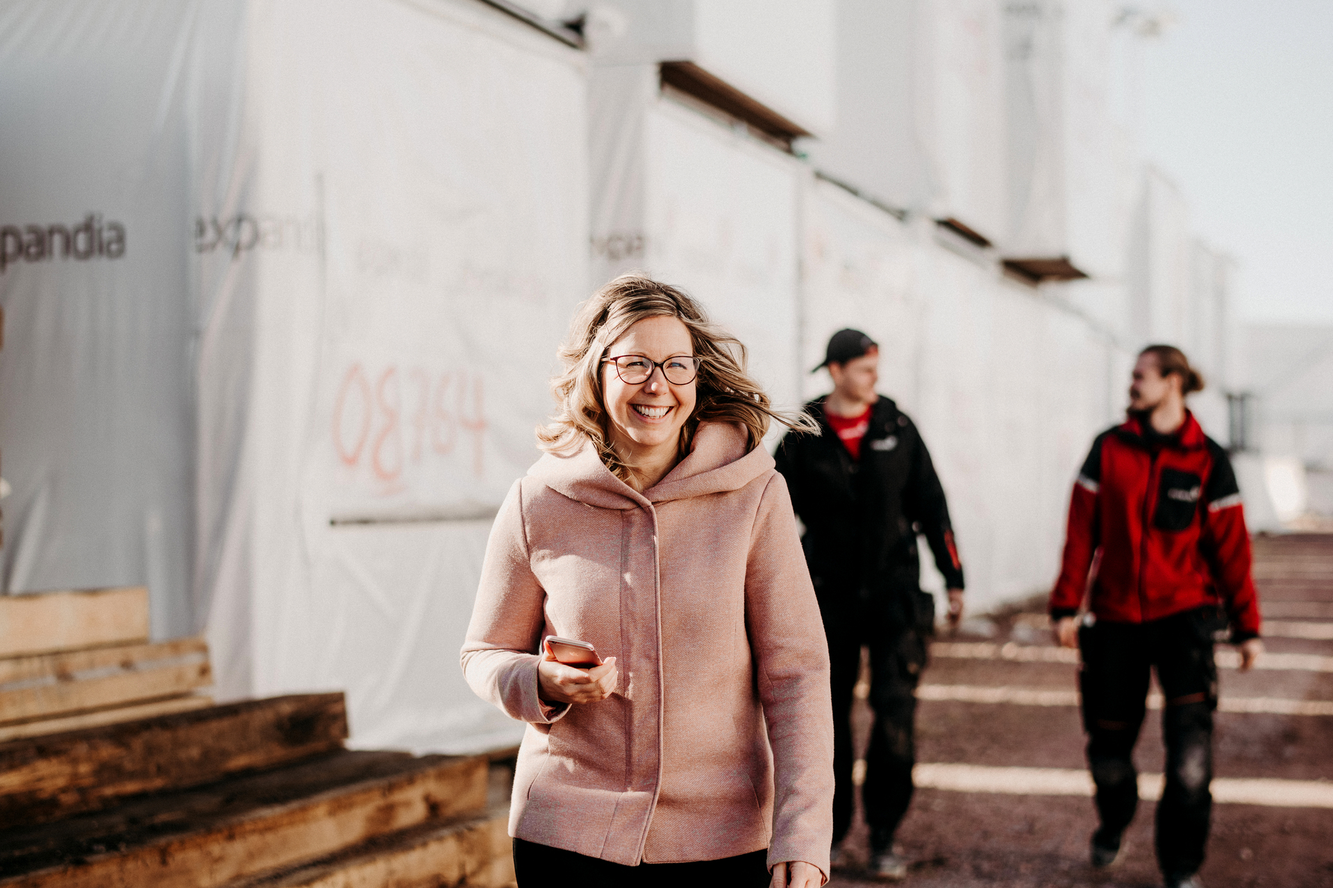 Expandias medarbeidere går ved modul-lageret